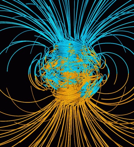 The magnetic field pattern of the Earth