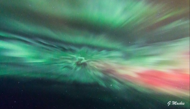 Auroral corona by Gordon Mackie, Scotland.