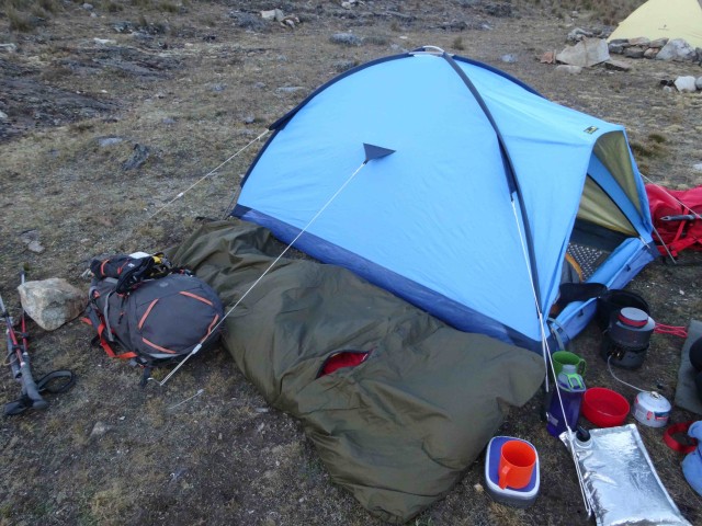 My first bivi.  I slept in the bag beside the tent.