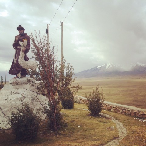St Francis of Assisi in the mountains on the way to Huaraz.