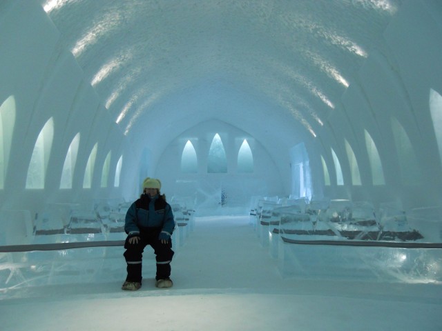 Ice Church in the Icehotel, Sweden.