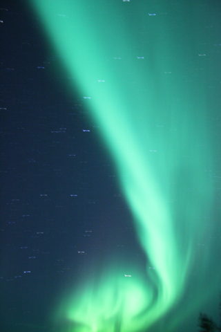 Green northern lights seen in Sweden.