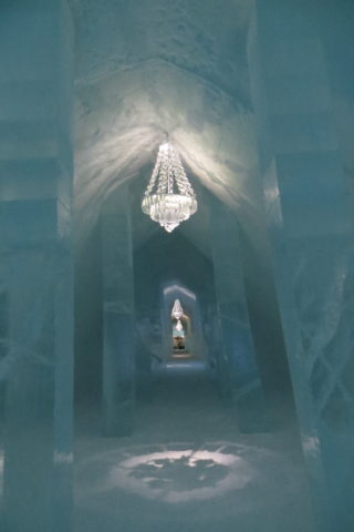 A corridor of the Ice Hotel, Sweden.