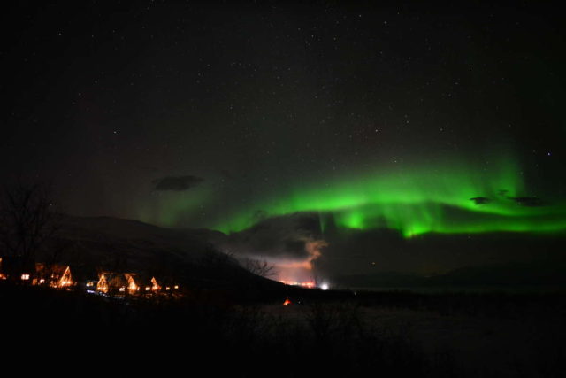 Aurora seen over Abisko.  Photo courtesy of the Aurora Sky Station website.
