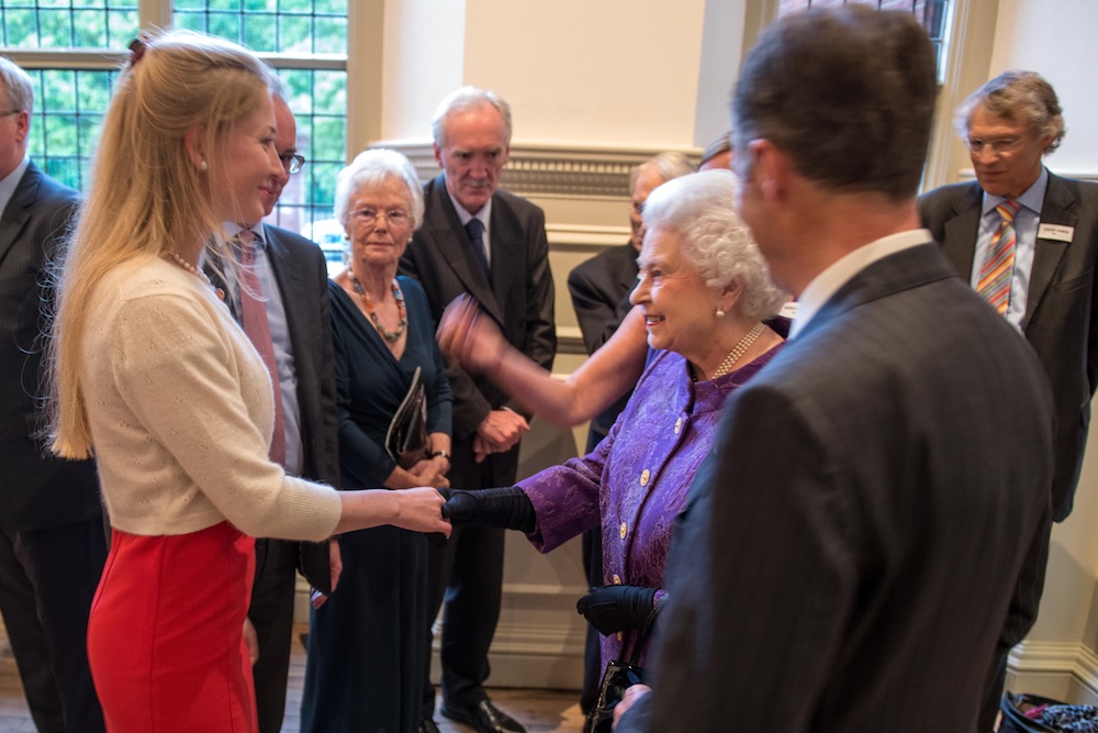 Melanie Windridge meeting Her Majesty the Queen at the 60th anniversary celebrations of the first ascent of Mount Everest.