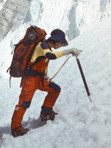 Junko Tabei in 1985 at Ismoil Somoni Peak in Tajikistan.