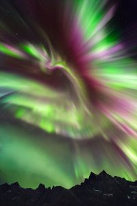 Adrien Mauduit aurora corona Mefjorvær on Senja